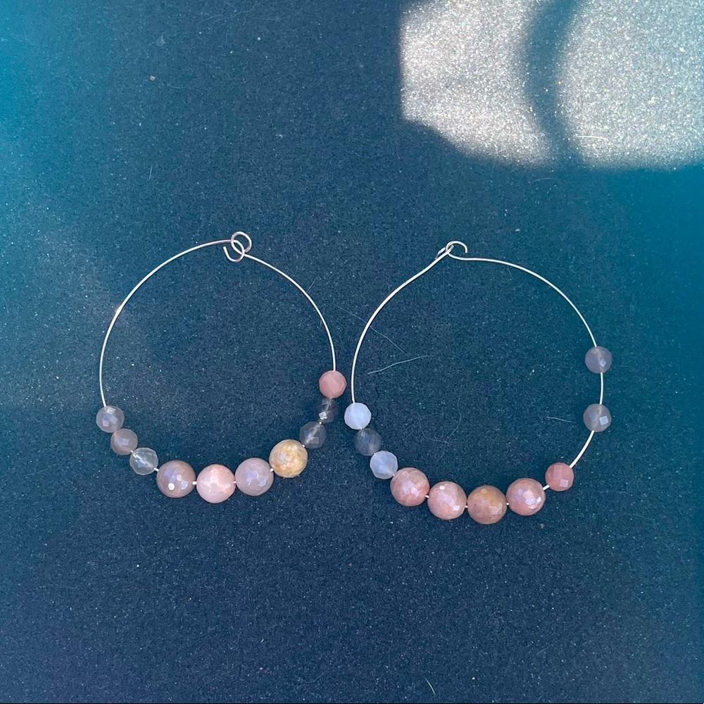 Moonstone hoops